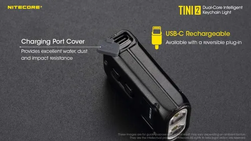 Miniatura 3 de NITECORE TINI 2 Dual LED recargable llavero luz - 500 lúmenes (negro)