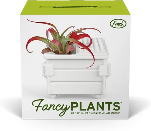 Miniatura 5 de Fred Fancy Plants - Soporte para plantas de aire en forma de contenedor – Maceta de cerámica única para Tillandsia y plantas de aire pequeñas