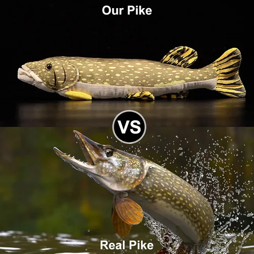 Miniatura 5 de Simulation Northern Pike - Juguete de peluche de 18.5 pulgadas de profundidad realista de animales del océano de Pike, muñecos de peluche súper