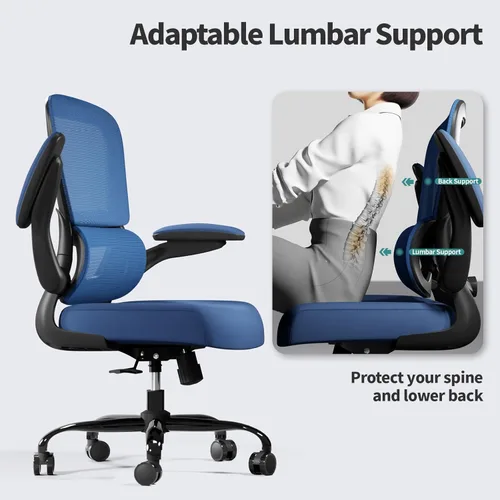 Miniatura 7 de TRALT Silla de oficina – Silla de escritorio ergonómica con soporte lumbar ajustable, silla de computadora de malla, sillas ejecutivas para oficina