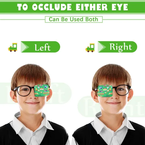 Miniatura 4 de Treela 8 parches de ojos para niños, parche para gafas para cubrir cualquier ojo, parche de tela de dibujos animados para niños y niñas