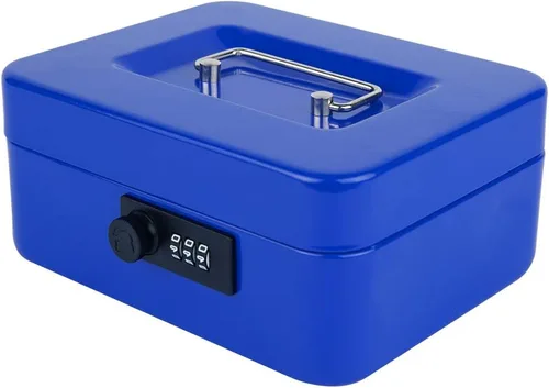 Miniatura 16 de KYODOLED Caja de dinero grande con cerradura de combinación, caja de dinero de metal segura con bandeja para dinero para caja de seguridad de 9.84 x