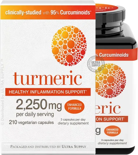 You.Theory Cúrcuma 2250 mg (210 unidades. Paquete económico) | Suplemento de cúrcuma Cápsula de curcumina de alta absorción Mezcla de pimienta negra