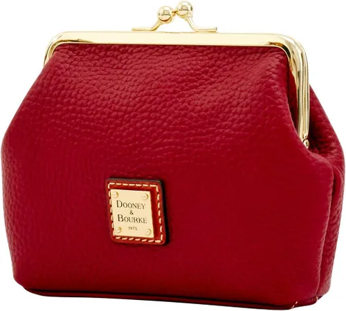 Miniatura 2 de Dooney & Bourke Billetera, monedero con marco grande de grano de guijarros, Vino