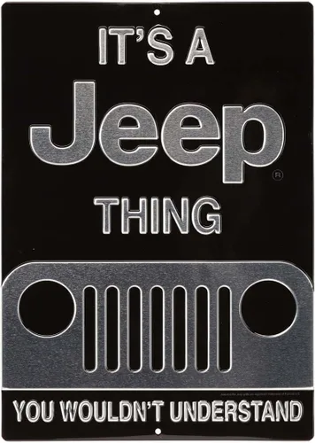 Miniatura 7 de Letrero de metal blanco y negro para Jeep Thing, letrero vintage para garaje o cueva de hombre Blanco/Negro