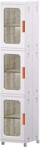 CXCJAI Armario de almacenamiento estrecho con puertas y estantes, armario de cocina alto y delgado con estante ajustable, organizador de papel
