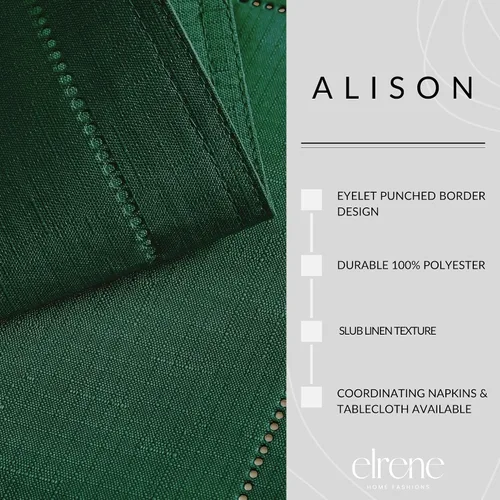 Miniatura 3 de Elrene Home Fashions Alison - Juego de 4 manteles individuales de tela resistente a las arrugas, diseño de borde con ojales, 13 x 19 pulgadas, bosque