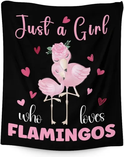 Miniatura 28 de Manta de flamenco de regalo, 30 x 40 pulgadas, bonita manta para mujeres y niñas, mantas negras suaves y peludas para sofá y oficina