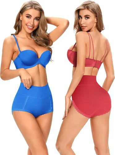 Miniatura 3 de Ropa interior suave de algodón de tiro alto para mujer ropa interior transpirable paquete múltiple