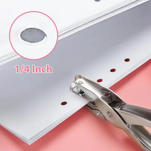 Miniatura 3 de Perforadora de 1 agujero, 1/4 de pulgada de un solo punzón entero, con asas de agarre suave, con capacidad de 6 hojas, perfecto para suministros