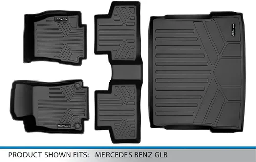Miniatura 6 de SMARTLINER Alfombrillas de piso de 2 filas – Forro de carga superior detrás de la segunda fila para Mercedes-Benz AMG GLB 35 2021-2025