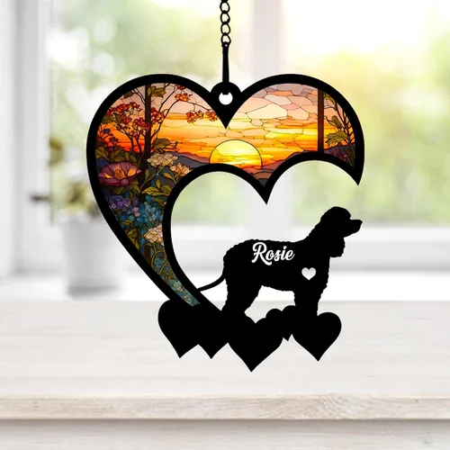 Miniatura 68 de NAZENTI Atrapasoles personalizado de sabueso afgano, adorno conmemorativo personalizado para la pérdida de mascotas, regalo de condolencia