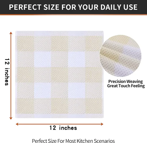 Miniatura 5 de Homaxy Trapos de cocina a cuadros de 100% algodón, 12 x 12 pulgadas, paños de cocina súper suaves y absorbentes, de secado rápido, paquete de 6