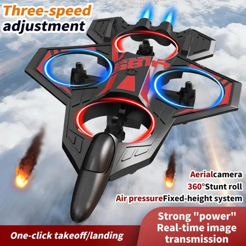 Miniatura 4 de Avión RC Fighter Jet con cámara y pantalla para adultos y niños, avión de acrobacias de control remoto con giros de 360°, retención de altitud