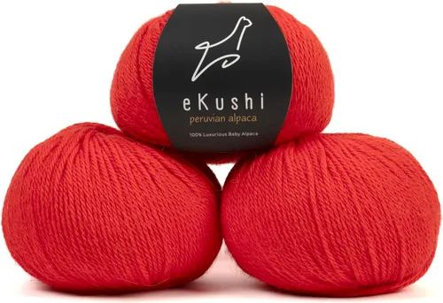 Miniatura 111 de 100% Hilo de Alpaca para Bebé para Tejer y Ganchillo - Juego de 3 Madejas de Hilo Premium DK - Ligero, Hipoalergénico y Térmico Hecho en Perú - N010