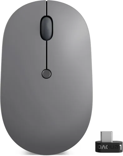 Miniatura 2 de Lenovo Ratón silencioso Bluetooth 600, sensor óptico azul, DPI ajustable, 4 botones, Microsoft Swift Pair, Windows, Chrome, GY50X88832, gris