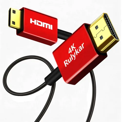 Cable corto 8K Mini HDMI a HDMI 2.1 de 1.5 pies/1.6 ft, cable HDMI delgado de 18 Gbps de alta velocidad Φ2.0.197 in, 4K @60Hz compatible con cámara,