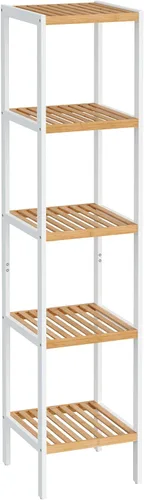 Miniatura 12 de SONGMICS Estantería de almacenamiento de bambú, estantería de 5 niveles, multifuncional, en la entrada, baño, sala de estar, balcón, cocina, 10.2 x