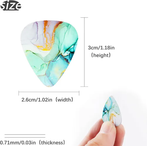 Miniatura 5 de LIZIMANDU Correa ajustable para guitarra incluye 2 cierres de correa y 4 púas a juego. Correa de hombro para guitarra con extremos de cuero, ideal