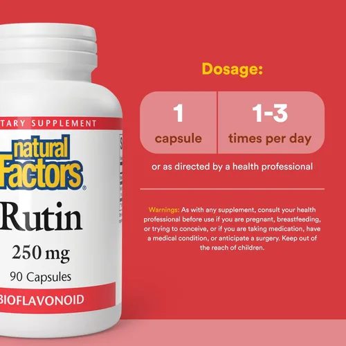 Miniatura 3 de Natural Factors - Rutina 250 mg, un bioflavinoide cítrico, 90 cápsulas