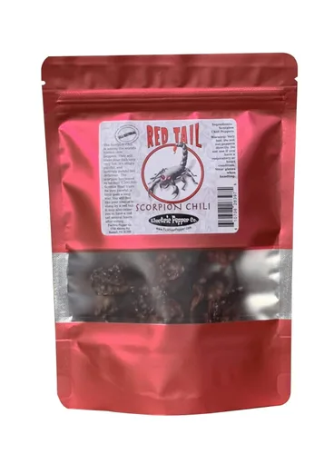 Red Tail Scorpion Chili Peppers 10 cápsulas secas de semillas de Trinidad más 2 gratis, más picante que el pimiento fantasma