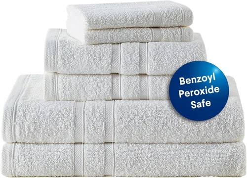 Miniatura 19 de CLOROX Toallitas de baño 100% algodón aptas para usar blanqueador, de secado rápido (12" x 12"), altamente absorbentes, suaves y ligeras, ideales