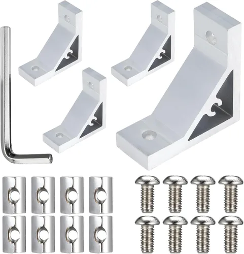 Miniatura 22 de BELLA BAYS 40Series 10Sets de conector interior negro en forma de L, conector de esquina oculta, accesorios de extrusión de aluminio 4040
