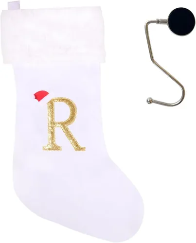 Miniatura 68 de Medias de Navidad de 20 pulgadas con monograma, letras, medias súper suaves grandes de Navidad, medias de monograma rojo para Navidad, regalo
