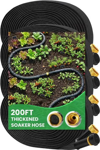 Miniatura 11 de MIXC 2025 - Manguera de remojo plana y engrosada de 50 pies con junta de cobre, sello de aluminio, manguera de 1 mm de espesor, mango giratorio