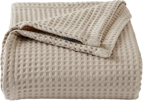 Miniatura 8 de Manta de cama 100% algodón con tejido gofrado Manta suave, transpirable y ligera para todas las estaciones Perfecta para acolchado Colección