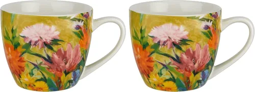 Miniatura 6 de Pimpernel Taza de porcelana de hojas bailarinas de 16 onzas – Taza de café y té con obras de arte inspiradas en la naturaleza, vajilla grande
