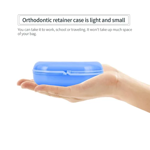 Miniatura 6 de Annhua Estuche de retención de ortodoncia con orificios de ventilación, caja de dentadura para dentaduras postizas, contenedor para boca, funda
