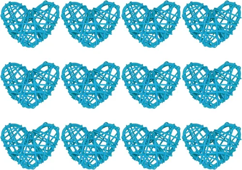 Miniatura 8 de MECCANIXITY 12 piezas de jarrón de ratán en forma de corazón de ratán natural para decoración del día de San Valentín, decoración del hogar, boda