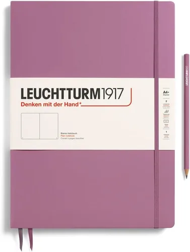 Miniatura 23 de LEUCHTTURM1917 - Cuaderno de tapa dura Master Slim A4+ - 123 páginas numeradas para escritura y diario (salvia, a rayas)