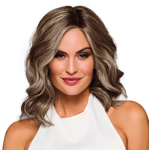 Miniatura 30 de Raquel Welch Bella Vida - Peluca ondulada en capas, 100% atada a mano, longitud de hombro por Hairuwear, gorra pequeña promedio, RL10/12 castaño