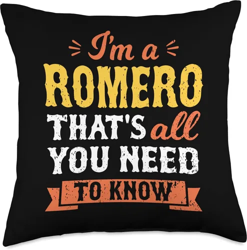 Miniatura 4 de Funny Family Names Men Women Kids Clothing Apparel I'm A Romero That's All You Need to Know Surname Last Name Throw Pillow, 16x16, Multicolor