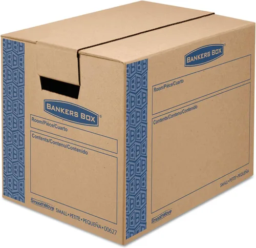 Bankers Box Pequeña caja de mudanza Prime, paquete de 15 unidades, asas reforzadas, montaje sin cinta, tapa adjunta, 16 x 12 x 12 pulgadas (0062711)