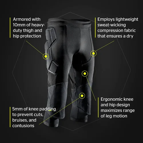 Miniatura 7 de Storelli ExoShield Goalkeeper 34 Pants, High-Impact Protection, Sweat-Wicking, UV-Resistant Athletic Bottoms for Soccer