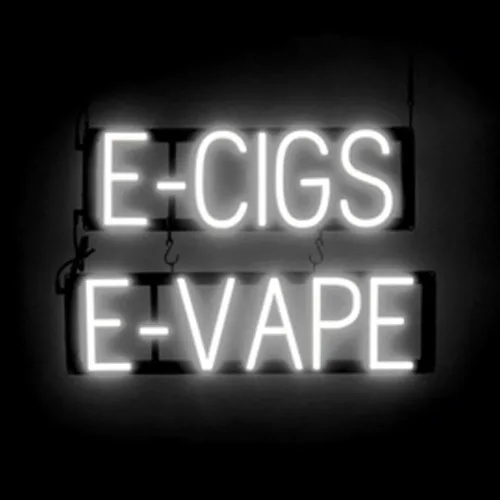 Miniatura 35 de SpellBrite Cartel E-JUICE Señalización de tienda de humo con aspecto de neón, luces LED azules 22.3 x 6.3 pulgadas