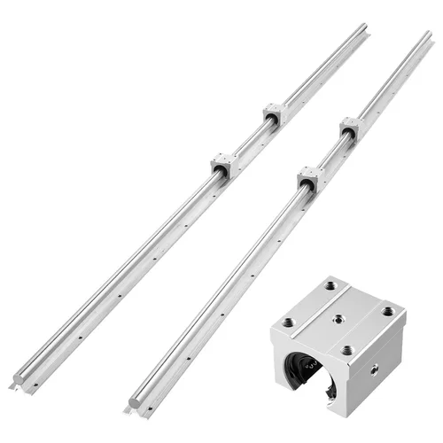 Miniatura 13 de VEVOR - Kit de 2 rieles guía de deslizamiento lineal SBR20, 31.5 pulg./800 mm, 4 bloques de deslizamiento SBR20UU y rodamientos para máquinas