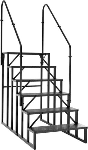 Miniatura 16 de Escalera de escalón, taburete con asa, escalera de piscina resistente sobre el suelo, 660 libras, escalones de cámper al aire libre, escaleras