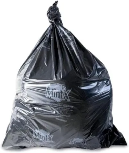 Mint-X Bolsas de basura repelentes de roedores, 1.3 mil, sello plano, 46 pulgadas de alto x 33 pulgadas de largo, color negro (paquete de 100) -