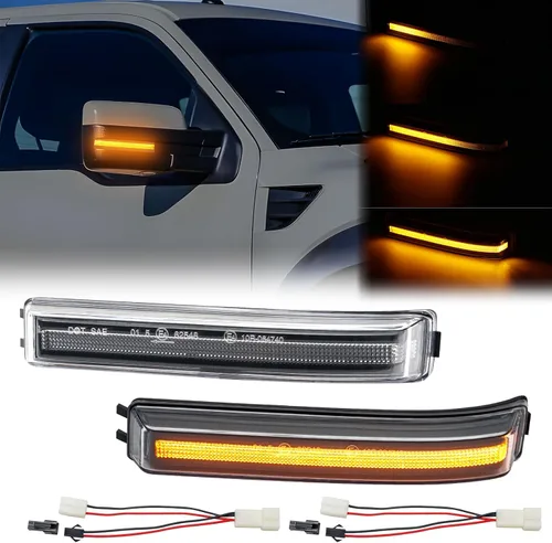 Miniatura 12 de Luces de Señal de Giro para Espejo Lateral Montaje LED Transparente F150 2009 2010 2011 2012 2013 2014/para Mark LT 2013 2014 para Raptor 2010-2014