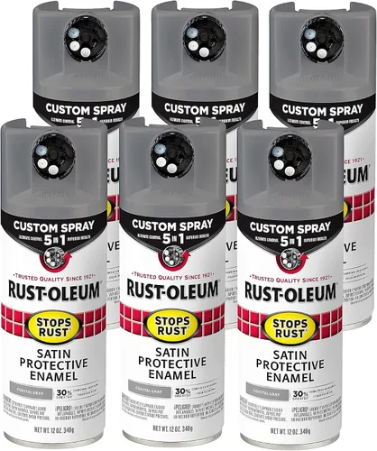 Miniatura 148 de Rust-Oleum 376855 - Pintura en aerosol antióxido personalizada 5 en 1, 12 onzas, color negro mate, (paquete de 1)
