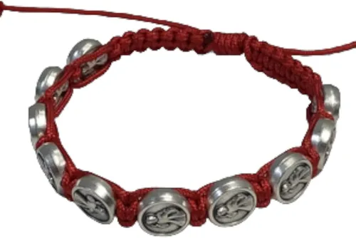 Hail Mary Gifts Religiosa y católica, 12 piezas de la Divina Misericordia - Rojo - Slipknot pulsera ajustable, tipo no metal, no conocido