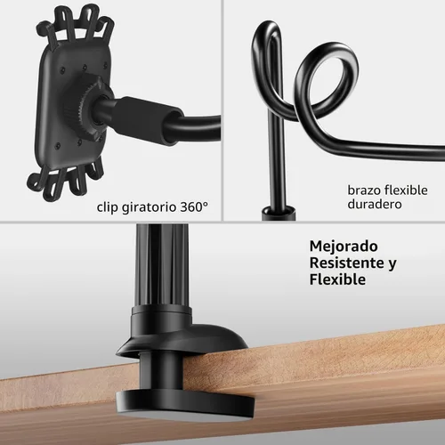 Miniatura 7 de Soporte de cuello de cisne para Kindle para leer en la cama - [Antideslizante] Soporte para teléfono para la cama, accesorios de soporte para Kindle