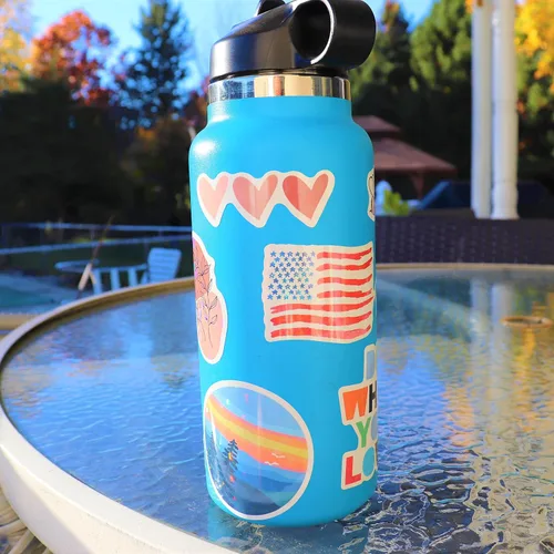 Miniatura 5 de 120 piezas de calcomanías Preppy, calcomanías de verano para botellas de agua para niñas, accesorio impermeable para laptop, lindas calcomanías