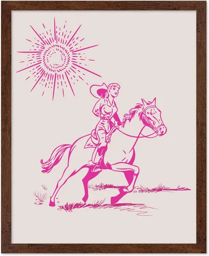 Miniatura 11 de Poster Master Póster retro de vaquera rosa con texto en inglés "Raise Hell", diseño de pared occidental, regalo para hombres y mujeres, decoración
