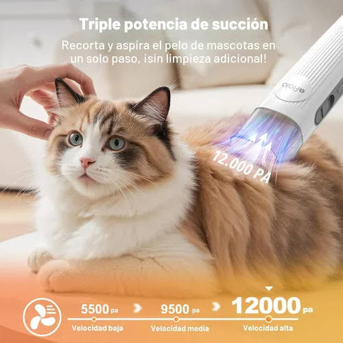 Miniatura 4 de Afloia - Kit de aseo para perros 6 en 1, aspiradora de aseo de mascotas para desprendimiento, aspiradora de pelo de perro con cortadora de uñas