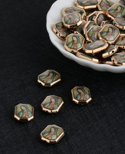 Miniatura 3 de 30 Piezas Cuentas Espaciadoras de Nuestra Señora de Guadalupe San Judas para Bricolaje Rosario Capilla Collar Pulsera Fabricación de Joyas Parte